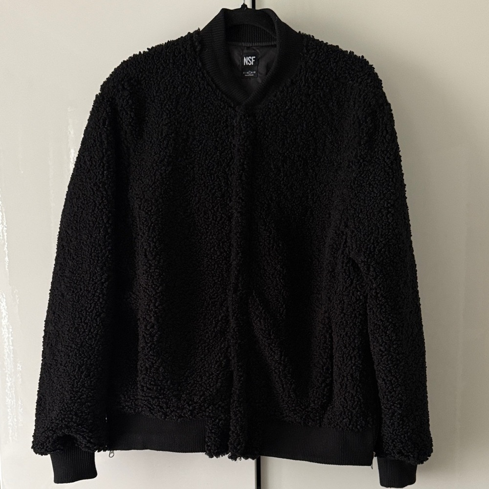 NSF Neil Sherpa Bomber in Black Jacket Large